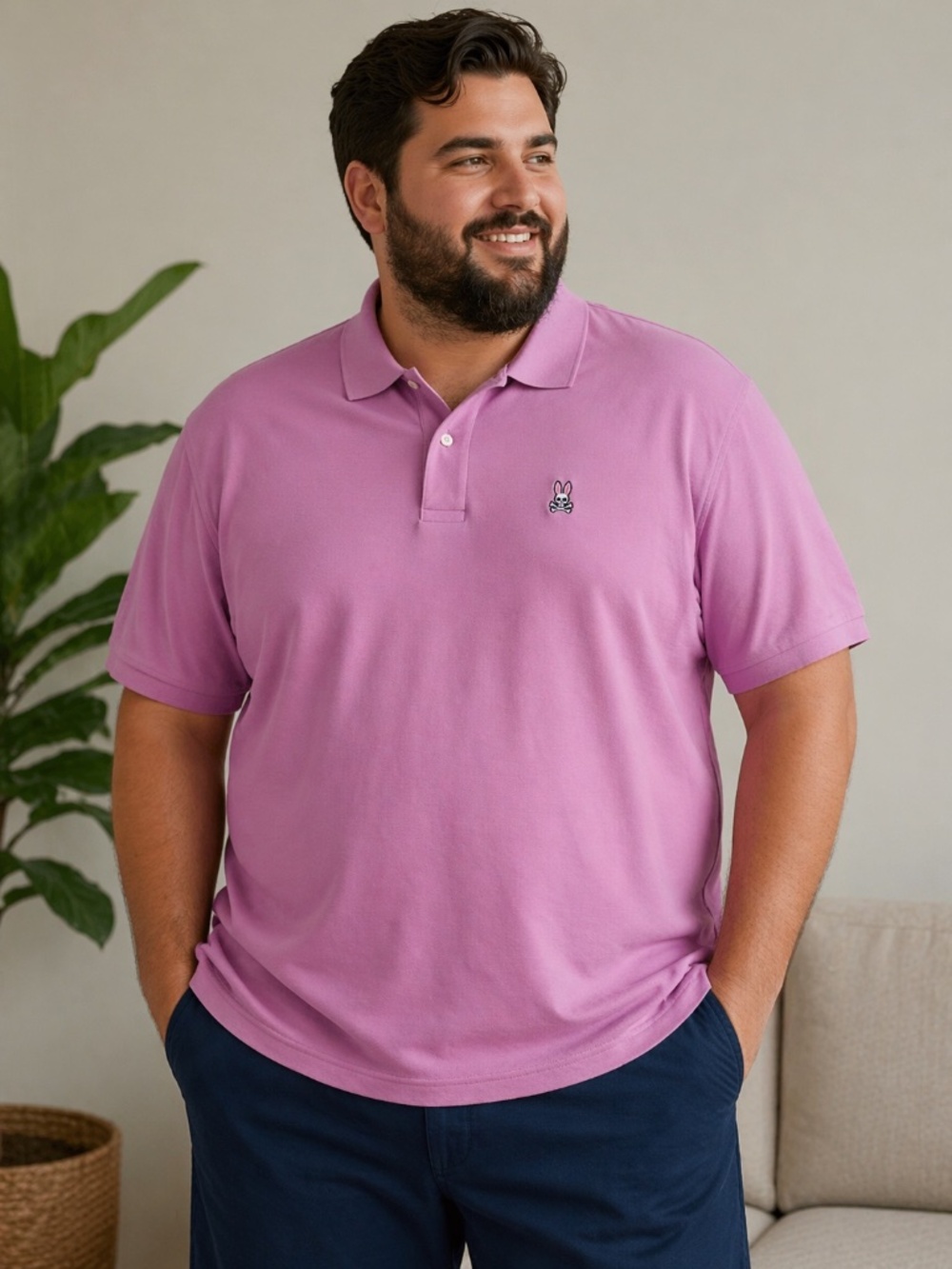 Psycho Bunny Lavender Pink Polo Shirt 3XL